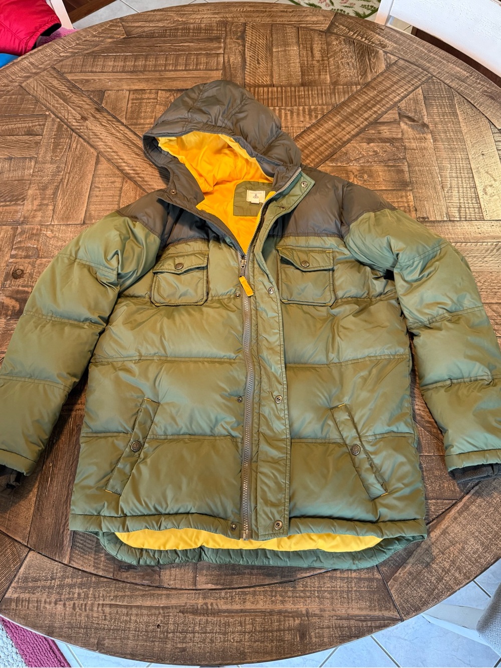 Lands' End kids green hooded puffer jacket , sz XL 18/20